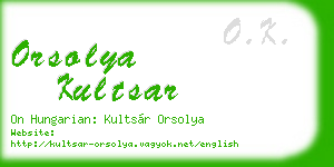 orsolya kultsar business card